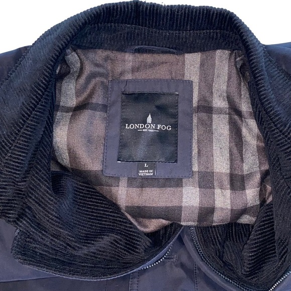 NEW WOT - Men’s London Fog Jacket Thick Fleece Lined Corduroy Trimmed Size Large - Picture 3 of 12